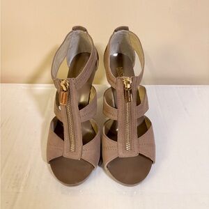 Michael Kors Berkeley TStrap Zip Up Suede - Dark Dune